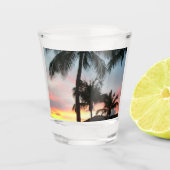 Sunset Palms Tropical Landscape Photography Shot Glas (Voorkant)