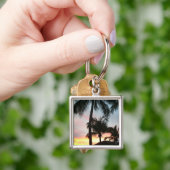 Sunset Palms Tropical Landscape Photography Sleutelhanger (Hand)