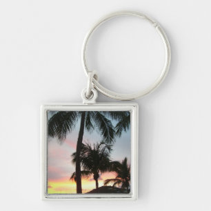 Sunset Palms Tropical Landscape Photography Sleutelhanger