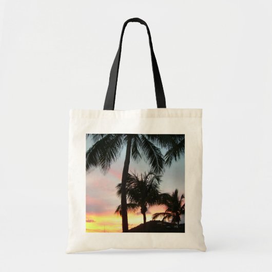 Sunset Palms Tropical Landscape Photography Tote Bag (Voorkant)