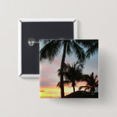 Sunset Palms Tropical Landscape Photography Vierkante Button 5,1 Cm (Voorkant /achterkant)