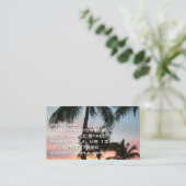 Sunset Palms Tropical Landscape Photography Visitekaartje (Staand voorkant)
