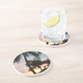 Sunset Palms Tropical Landscape Photography Zandsteen Onderzetter (Zijkant)