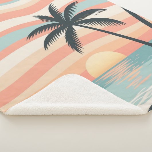 Sunset Palms – Tropical Sunset Shower Curtain Sherpa Deken (3/4)