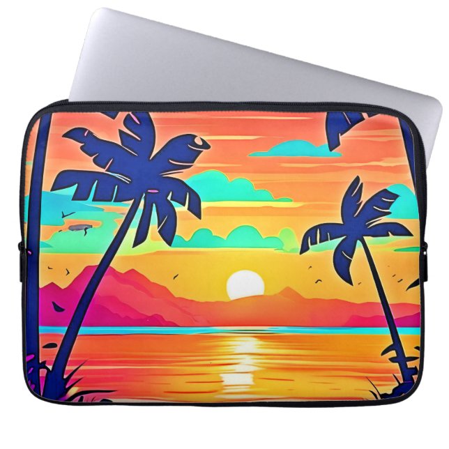 Sunset Paradise Artwork Laptop Sleeve (Voorkant)