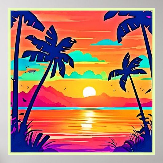 Sunset Paradise Artwork Poster (Voorkant)