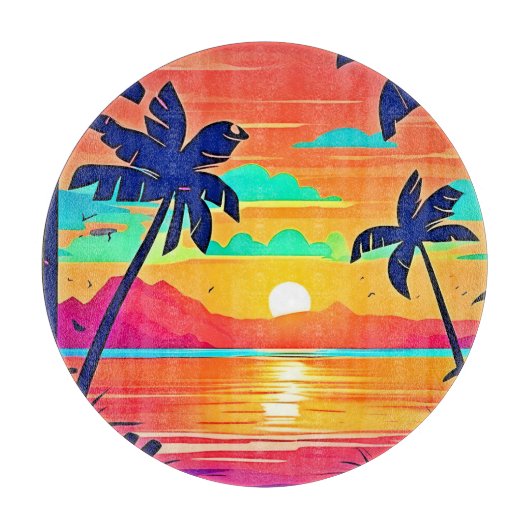 Sunset Paradise Artwork Snijplank (Voorkant)