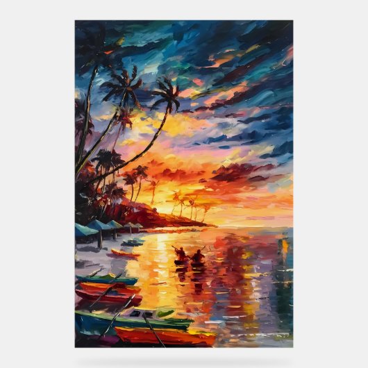 Sunset Paradise Glow Acryl Bord (Voorkant)