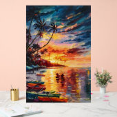 Sunset Paradise Glow Acryl Bord (Huwelijk)