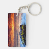 Sunset Paradise Island Beach Sleutelhanger (achterkant)