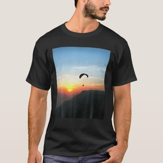Sunset Paraglide Wanderlust Extreme Sport Art T-shirt (Voorkant)