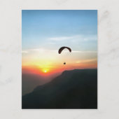 Sunset Paraglide Wanderlust Extreme Sports Art Briefkaart (Voorkant)