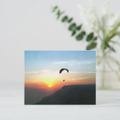 Sunset Paraglide Wanderlust Extreme Sports Art Briefkaart (Staand voorkant)