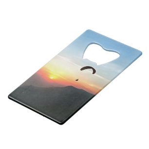 Sunset Paraglide Wanderlust Extreme Sports Art Creditkaart Flessenopener
