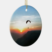 Sunset Paraglide Wanderlust Extreme Sports Art Keramisch Ornament (Rechts)