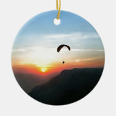 Sunset Paraglide Wanderlust Extreme Sports Art Keramisch Ornament (Voorkant)