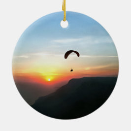 Sunset Paraglide Wanderlust Extreme Sports Art Keramisch Ornament
