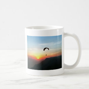 Sunset Paraglide Wanderlust Extreme Sports Art Koffiemok