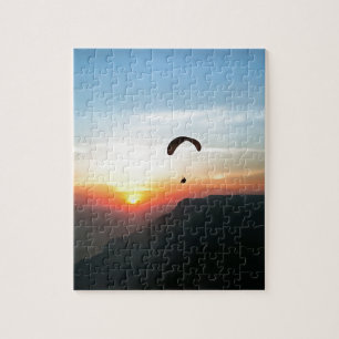 Sunset Paraglide Wanderlust Extreme Sports Art Legpuzzel