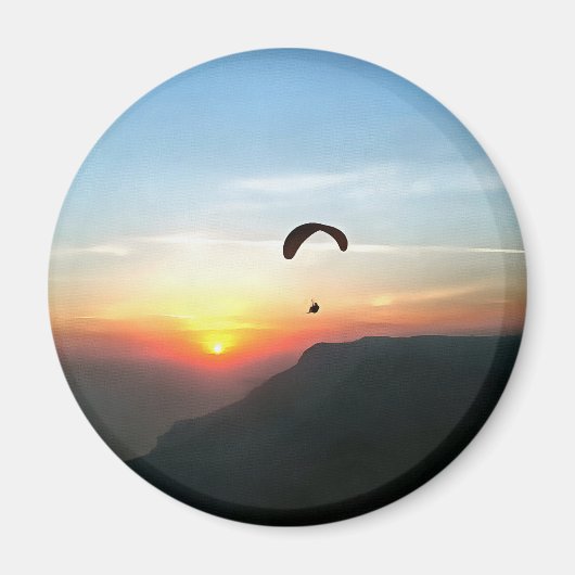 Sunset Paraglide Wanderlust Extreme Sports Art Magneet (Voorkant)