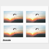 Sunset Paraglide Wanderlust Extreme Sports Art Rechthoekige Sticker (Vel)
