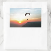 Sunset Paraglide Wanderlust Extreme Sports Art Rechthoekige Sticker (Tas)