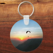 Sunset Paraglide Wanderlust Extreme Sports Art Sleutelhanger (Voorkant)