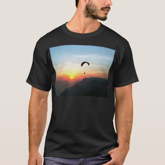 Sunset Paraglide Wanderlust Extreme Sports Art T-shirt (Voorkant)