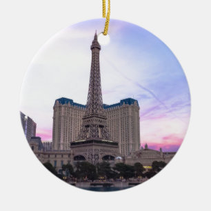 Sunset Paris Las Vegas Tour Eiffel Fake Keramisch Ornament