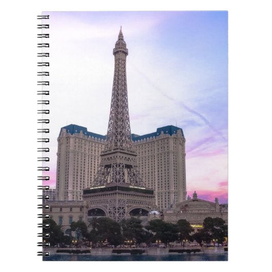 Sunset Paris Las Vegas Tour Eiffel Fake Notitieboek (Voorkant)