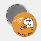 Sunset Park Cats Halloween Magneet Boterbal Geest (Voorkant / Achterkant)