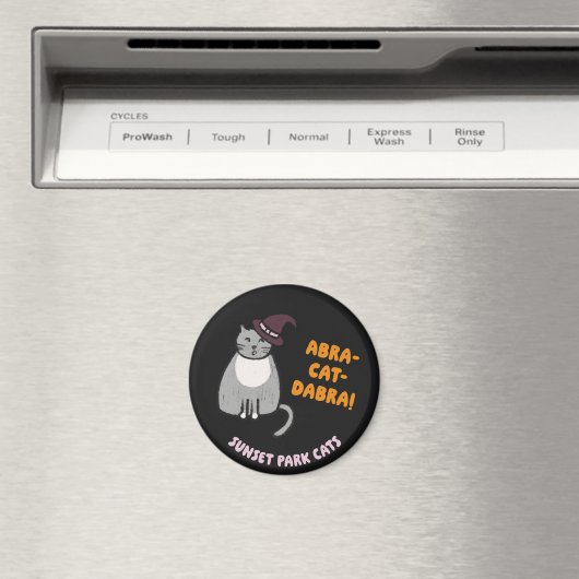 Sunset Park Cats Halloween Magnet Witch Ashes (Insitu (Vaatwasser))