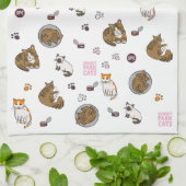Sunset Park Cats | Kitchen Towel | Tea Towel  Theedoek (Gevouwen)