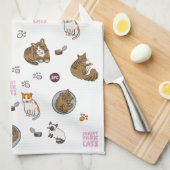 Sunset Park Cats | Kitchen Towel | Tea Towel  Theedoek (Quarter Fold)