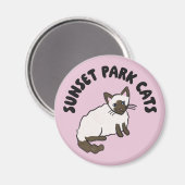Sunset Park Cats | Magnet | Almond Rescue Cat  (Voorkant / Achterkant)