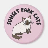 Sunset Park Cats | Magnet | Almond Rescue Cat  (Voorkant)
