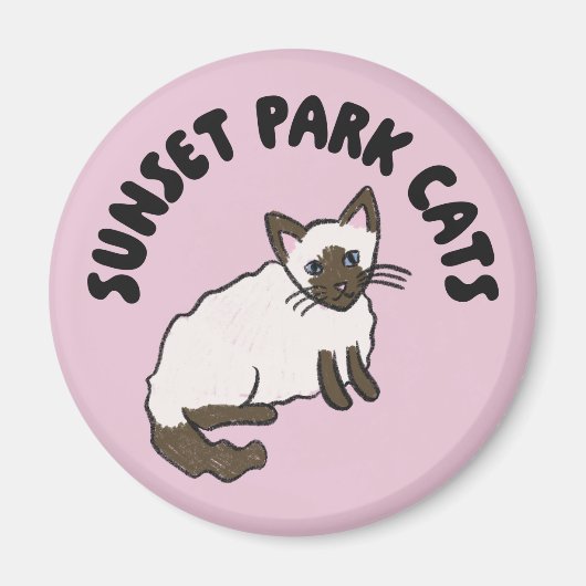 Sunset Park Cats | Magnet | Almond Rescue Cat  (Voorkant)