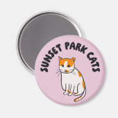 Sunset Park Cats | Magnet | Charming Rescue Cat  (Voorkant / Achterkant)