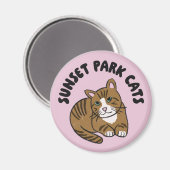 Sunset Park Cats | Magnet | Lenny Rescue Cat Cute  (Voorkant / Achterkant)
