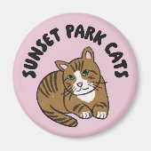 Sunset Park Cats | Magnet | Lenny Rescue Cat Cute  (Voorkant)