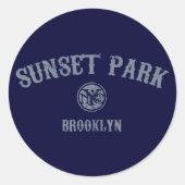 Sunset Park Ronde Sticker (Voorkant)