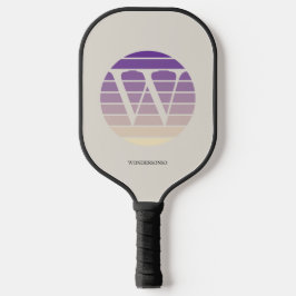 Sunset Pastel Monogram Personalized Pickleball Paddle