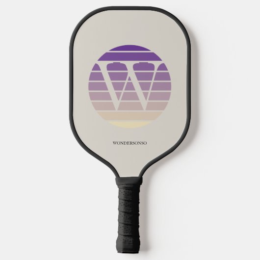 Sunset Pastel Monogram Personalized Pickleball Paddle (Achterkant)