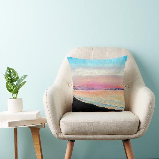 Sunset Pastels Beach Art Kussen (Stoel)