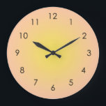 Sunset Peach Yellow gradient Ombre Grote Klok<br><div class="desc">Prachtige digitale waterverf Perzikgeel gradiëntformaat. Gradiënt zomercadeaus.</div>