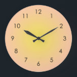 Sunset Peach Yellow gradient Ombre Grote Klok<br><div class="desc">Prachtige digitale waterverf Perzikgeel gradiëntformaat. Gradiënt zomercadeaus.</div>