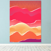 Sunset Peaks Modern Paper Collage Art Canvas Afdruk (Insitu (Houten vloer))