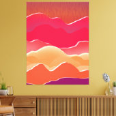 Sunset Peaks Modern Paper Collage Art Canvas Afdruk (Insitu (Woonkamer))