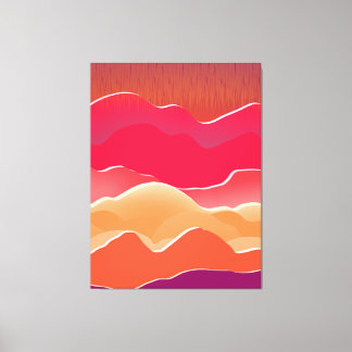 Sunset Peaks Modern Paper Collage Art Canvas Afdruk