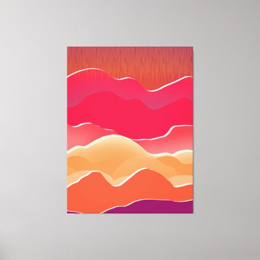 Sunset Peaks Modern Paper Collage Art Canvas Afdruk (Voorkant)